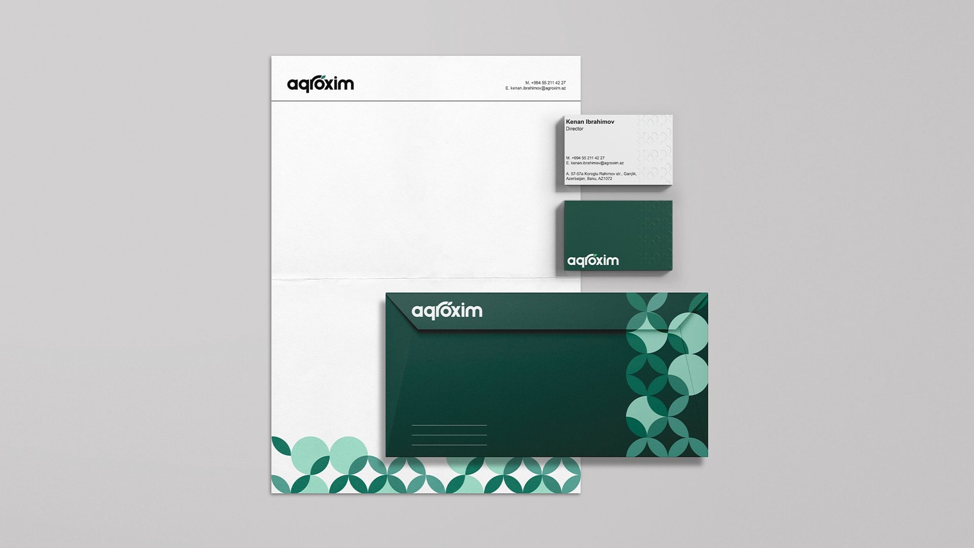 Agroxim business cards and stationery design