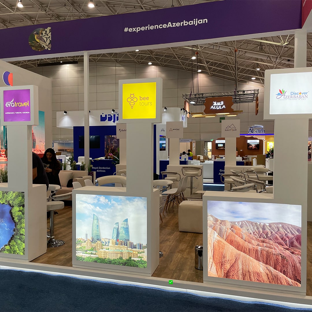 Stand design and branded environment at Riyadh Travel Fair