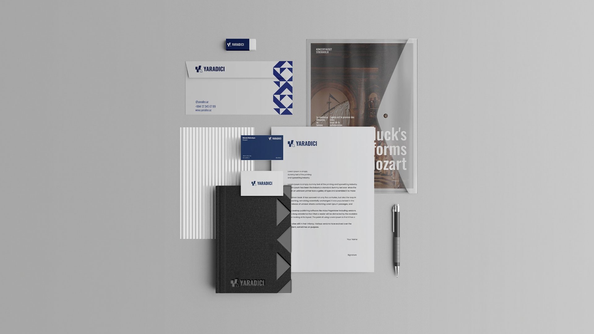 Yaradici business card mockups front and back